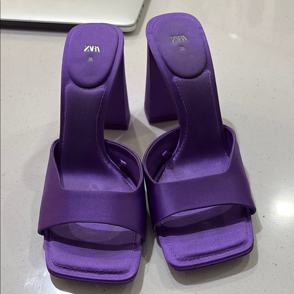 Zara Shoes - Zara Women's Purple Heeled Sandals